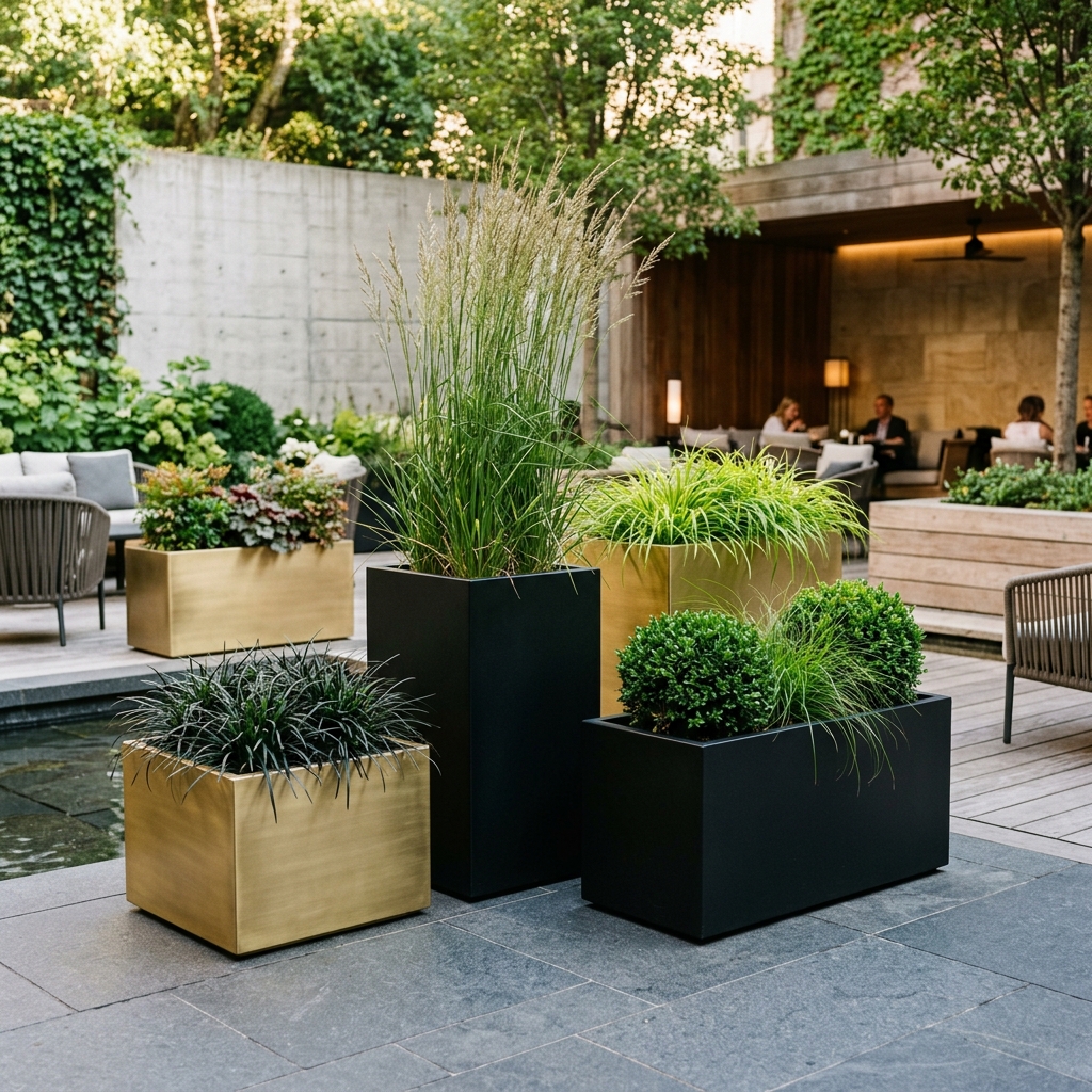 Modern Minimal Metal Planters